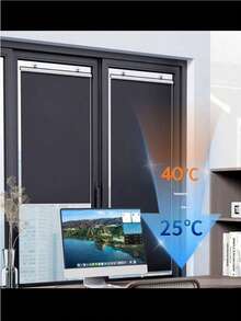 吸盘式遮光浴室窗帘，卧室装饰阳台垂直百叶帘 - sunshade roller blind - 查看 8