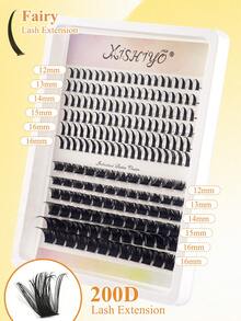 192pcs Single Cluster False Eyelashes, 2 Styles Including Pointed Tip Lashes For Natural Look, 200D+ Pointed Tip Reusable Lashes, Lightweight Segmented Individual Lashes Suitable For DIY Lash Extension At Home - View 5