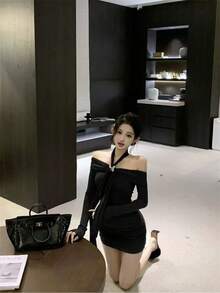 Women Long Dresses - Black - View 4