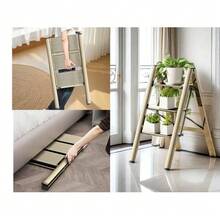 3 Step Ladder, Folding Ladder Stool, Wider Upgraded Non-Slip Treads, Portable Lightweight Ladder For Home And Kitchen, Holds Up To 330 Lbs. - C - View 5