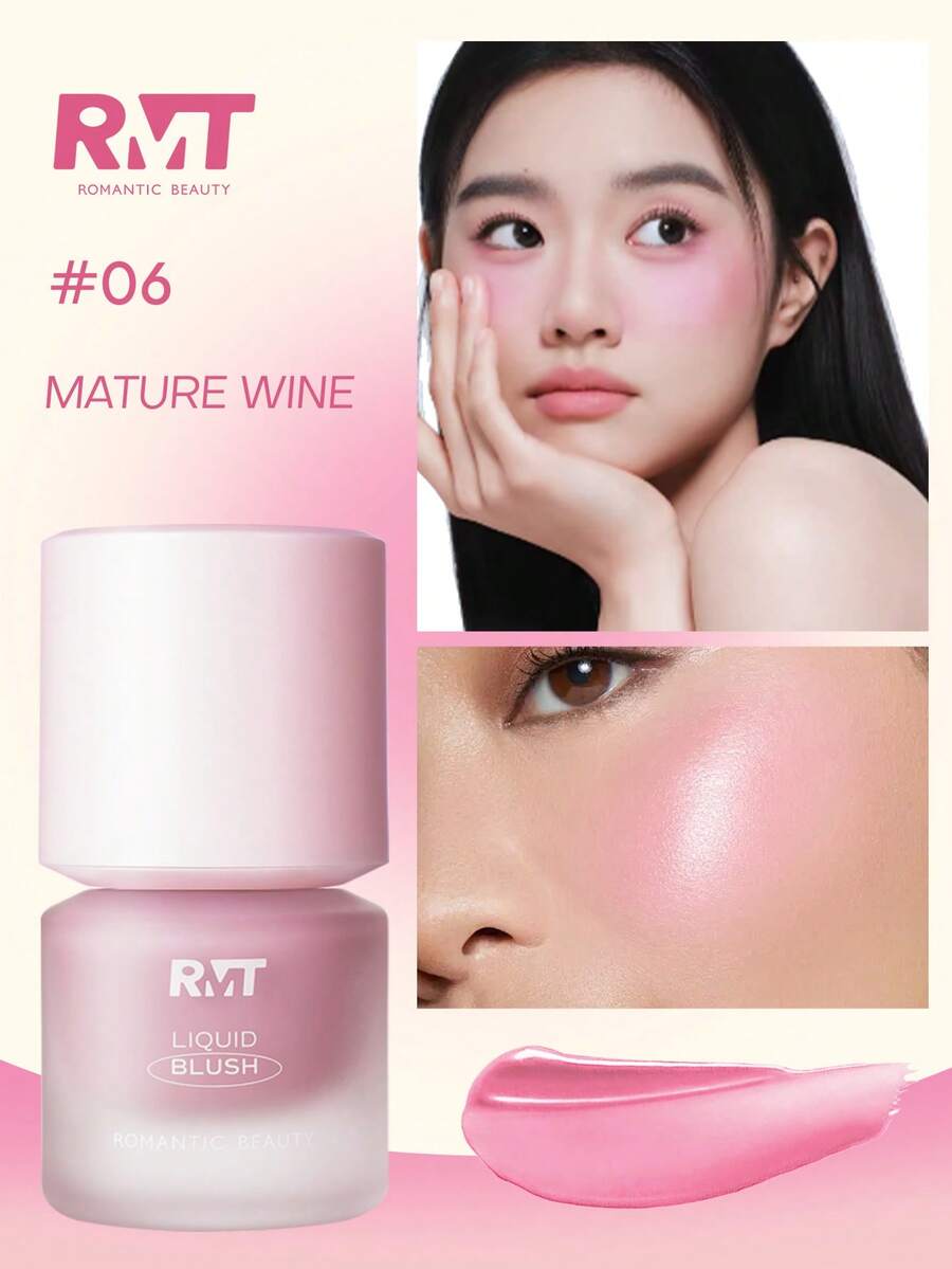 Romantic Beauty RMT Liquid Blush Naturally Brightening With Long-Lasting Makeup Effect. Lightweight And Silky Texture, Easy To Apply, Creates Natural Daily Cheek Makeup. Perfect Exquisite Beauty Gift For Mothers, Wives, Sisters And Girlfriends. - 06 - View 1