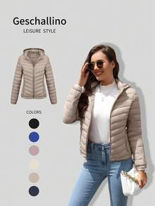 Risissida Women's Autumn Minimalist Hooded Cape-Style Jacket - No Zipper Design, Practical Pockets Winter - Dusty Pink - View 6