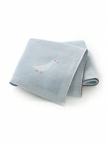All Season Baby Knitted Blanket, Cute Duck Design, Children Stroller Blanket, Newborn Supplies, Air Conditioning Quilt, Baby Blanket - Light Blue - View 10