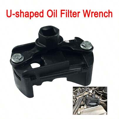 German U-Shaped Multifunctional Oil Filter Wrench, Universal Dual-Claw Adjustable Reversible Wrench