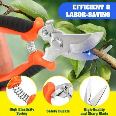 Bộ 3/2/1 kéo cắt tỉa cây cảnh, kéo cắt tỉa thẳng và lưỡi kép bằng thép không gỉ sắc bén với tay cầm chống trượt tiện dụng, dụng cụ cắt tỉa hoa, cây cảnh, cây bonsai và cành nhỏ.