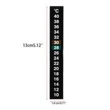Pegatina de temperatura para acuario, pegatina de termómetro sensible a la temperatura que cambia de color, pegatina de temperatura para acuario 10~40°C - Negro - Ver 2