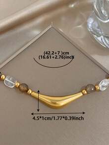 1 chiếc dây chuyền mạ vàng tối giản dáng cong đính hạt đá hình người ngoài hành tinh, mặt dây chuyền chữ P dành cho nữ, trang sức thép không gỉ, phong cách Boho đi biển, quà tặng Ngày của Mẹ, đeo hàng ngày, mùa cưới, Ngày lễ tình nhân, kỷ niệm, lễ hội âm nhạc, Giáng sinh, Lễ Phục sinh - Nhiều màu - Xem 9