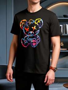 100% Pure 200g Short-Sleeved T-Shirt, Fashionable And Versatile Casual Style, Selected By Niu Wang-X - Black - View 3