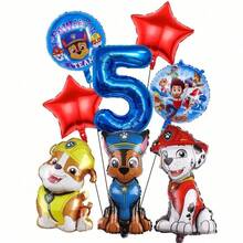 Paw Patrol 汪汪队立大功生日气球花束套装，包含Chase和Rubble可爱小狗卡通铝箔气球、32英寸蓝色数字1-9氦气球、红色星星气球，适合1-9岁儿童生日派对装饰 - 卡通狗狗氣球 - 查看 8