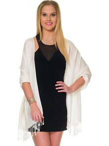 Shawls And Wraps Evening Dresses, Large Soft  Wedding Shawl - Light Cream (Light Ivory) - View 5