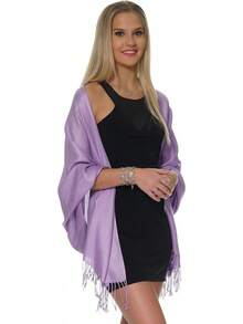 Shawls And Wraps Evening Dresses, Large Soft  Wedding Shawl - Pale Lilac - View 3