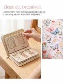 Anti-Oxidation Jewelry Storage Pouch - Portable Jewelry Organizer Binder (Suitable For Travel), Includes 5 Transparent Zipper Velvet Bags, Specially Designed For Storing Earrings, Rings, Necklaces, Bracelets And Watches. - Multicolor - View 10