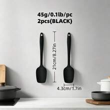 Conjunto de 2/4 espátulas multifuncionais de silicone, resistentes ao calor, para confeitaria, raspador de glacê e espátula para bolo, 4 cores. - Ver 17
