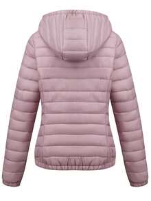 Risissida Women's Autumn Minimalist Hooded Cape-Style Jacket - No Zipper Design, Practical Pockets Winter - Baby Pink - View 2
