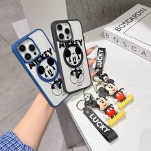 This Disney Mickey Mouse Pattern Lanyard Phone Case Features A Strong Magnetic Closure And Full Coverage Of Acrylic And TPU Material. It's Shockproof, Lightweight, And Suitable For IPhone17/16/11/13/15/15 Plus/15 Pro/15 Pro Max/12/14 Pro Max/11 Pro Max/12 Pro/12 Pro Max/13. It's A Popular Birthday Gift, Business Gift, Durable, Stain-Resistant, And Fingerprint-Resistant New Phone Case For Men And Women. It Also Includes A Mickey Mouse Phone Case And Mickey Mouse Doll Bracelet. Compatible With SamsungGalaxy S20, S21, S22, S23, And S24 Series. It's The Perfect Gift For Friends And Family. This Stylish Phone Case Is Fun, Lightweight, And Durable. IPhone17 Pro Max Phone Case, Minnie Phone Case. - Clear - View 4