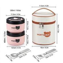 1pc/Set Portable 304 Stainless Steel Thermal Insulated Lunch Box With Handle, Leak Proof Fruit Salad Food Storage Container, Dishwasher & Microwave Allowable,Suitable For Student Adult Use In School, Office,Picnic, Travel, Back To School - Multicolor - View 27
