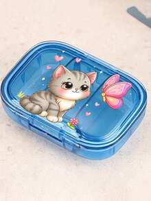 Satu Kotak Penyimpanan Mini Portabel - Dengan Sekat Hari/Minggu, Motif Kucing dan Kupu-kupu yang Lucu - Kotak Obat Anti Debu, Bahan Plastik Tahan Lama, Tahan Air dan Tahan Lembap, Aksesori Medis Penting, Perlengkapan Sekolah, Kotak Penyimpanan Perawatan Kesehatan Harian, Cocok untuk Menyimpan Obat-obatan dan Barang Kecil Lainnya, Cocok untuk Penggunaan Sehari-hari/Luar Ruangan/Perjalanan, Pilihan Penting untuk Orang yang Peduli Kesehatan dan Sering Bepergian, Dapat Juga Digunakan sebagai Dompet Saku untuk Bekerja dan Bepergian. - MultiWarna - View 15