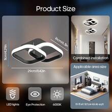 1个镂空双面LED吸顶灯：现代简约嵌入式吊灯，双色饰面，适用于卧室、厨房、阁楼、走廊、阳台和楼梯间。 - 三色光 - 查看 6