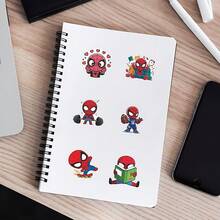 Marvel 52pcs/Set Waterproof Spider Man Stickers, Easy To Tear Vinyl Stickers, Durable And Wear-Resistant Water Cup/Laptop/Phone Case Decoration - Multicolor - View 6