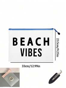 Tas Pantai Jala Tahan Air Berwarna-warni, Tas Kosmetik dengan Motif "Beach Vibes", Tema Pantai. Tas Kosmetik Transparan Kapasitas Besar, Tas Kosmetik dengan Resleting Nilon, Dapat Menyimpan Tabir Surya, Camilan, Bikini, dan Perlengkapan Pantai. Penyimpanan Musim Semi/Panas, Sempurna untuk Berenang dan Pantai, Perlengkapan Penting untuk Pelayaran, Hadiah Liburan Musim Panas - MultiWarna - View 11