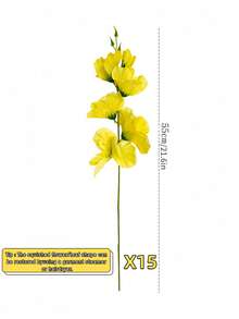 6/10/15pcs Artificial Yellow Cymbidium Orchid Flowers, 21.6 Inch Long Silk Orchid Stems, Suitable For Wall, Living Room, Bedroom, Wedding, Party Decor, Tabletop Decoration. Home, Desk, Kitchen, Wedding, Dining Table, Center Piece, Office, Garden, Outdoor, House, Yard Decor, Suitable For Spring, Summer, Autumn, Winter - Yellow - View 12