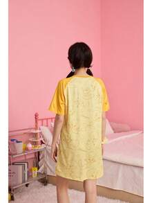 Noctvar OBM Sleepwear X LOONEY TUNES 撞色泰迪熊卡通图案短袖睡裙，柔软舒适，女士睡衣 - 彩色 - 查看 8