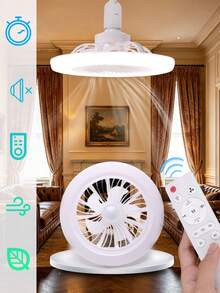 Quạt trần LED 30W có thể điều chỉnh độ sáng, điều khiển từ xa, kiểu dáng hiện đại, gắn sát trần, dành cho phòng ngủ, ánh sáng điều chỉnh được từ 3000K-6500K, động cơ DC êm ái, hẹn giờ, 3 tốc độ gió, có thể gắn tường - Không cần pin. - Một cỡ - Xem 2