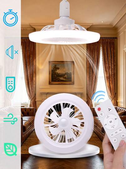 Quạt trần LED 30W có thể điều chỉnh độ sáng, điều khiển từ xa, kiểu dáng hiện đại, gắn sát trần, dành cho phòng ngủ, ánh sáng điều chỉnh được từ 3000K-6500K, động cơ DC êm ái, hẹn giờ, 3 tốc độ gió, có thể gắn tường - Không cần pin.