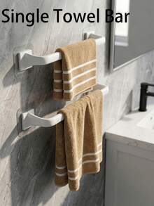 1个/2个壁挂式毛巾杆/毛巾架/毛巾架/毛巾架/毛巾架/单杆毛巾架/自粘式/免钻孔 - 彩色 - 查看 1