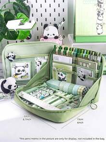 12格简约彩色牛津布文具包，大容量学生用品笔袋 - 彩色 - 查看 2
