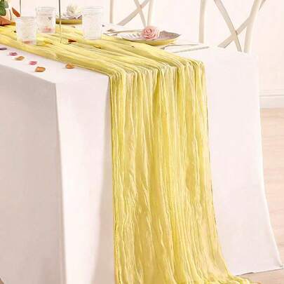 1 khăn trải bàn voan màu vàng, kiểu Bohemian, kích thước 90*180cm/90*400cm, khăn trải bàn dài bằng chiffon mềm mại, thích hợp cho tiệc mừng em bé, trang trí tiệc sinh nhật, trang trí tiệc em bé, trang trí bàn ăn, trang trí đám cưới, đồ dùng cho tiệc cô dâu, trang trí nhà cửa, trang trí ghế, trang trí bàn trang điểm, đồ dùng cho tiệc mùa xuân.