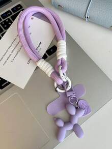 DIY Cute Cartoon Cream Puff Dog Pendant Woven Nylon Wrist Strap, Suitable For Phone Cases, Keychains, Car Accessories, Portable Wristband, Women - Multicolor - View 10