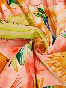 Vestido corto casual de vacaciones románticas de playa rosa para mujer en verano - Multicolor 2 - Ver 10