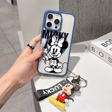 This Disney Mickey Mouse Pattern Lanyard Phone Case Features A Strong Magnetic Closure And Full Coverage Of Acrylic And TPU Material. It's Shockproof, Lightweight, And Suitable For IPhone17/16/11/13/15/15 Plus/15 Pro/15 Pro Max/12/14 Pro Max/11 Pro Max/12 Pro/12 Pro Max/13. It's A Popular Birthday Gift, Business Gift, Durable, Stain-Resistant, And Fingerprint-Resistant New Phone Case For Men And Women. It Also Includes A Mickey Mouse Phone Case And Mickey Mouse Doll Bracelet. Compatible With SamsungGalaxy S20, S21, S22, S23, And S24 Series. It's The Perfect Gift For Friends And Family. This Stylish Phone Case Is Fun, Lightweight, And Durable. IPhone17 Pro Max Phone Case, Minnie Phone Case. - Hồng - Xem 6
