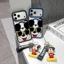 This Disney Mickey Mouse Pattern Lanyard Phone Case Features A Strong Magnetic Closure And Full Coverage Of Acrylic And TPU Material. It's Shockproof, Lightweight, And Suitable For IPhone17/16/11/13/15/15 Plus/15 Pro/15 Pro Max/12/14 Pro Max/11 Pro Max/12 Pro/12 Pro Max/13. It's A Popular Birthday Gift, Business Gift, Durable, Stain-Resistant, And Fingerprint-Resistant New Phone Case For Men And Women. It Also Includes A Mickey Mouse Phone Case And Mickey Mouse Doll Bracelet. Compatible With SamsungGalaxy S20, S21, S22, S23, And S24 Series. It's The Perfect Gift For Friends And Family. This Stylish Phone Case Is Fun, Lightweight, And Durable. IPhone17 Pro Max Phone Case, Minnie Phone Case. - Màu xanh lam - Xem 2