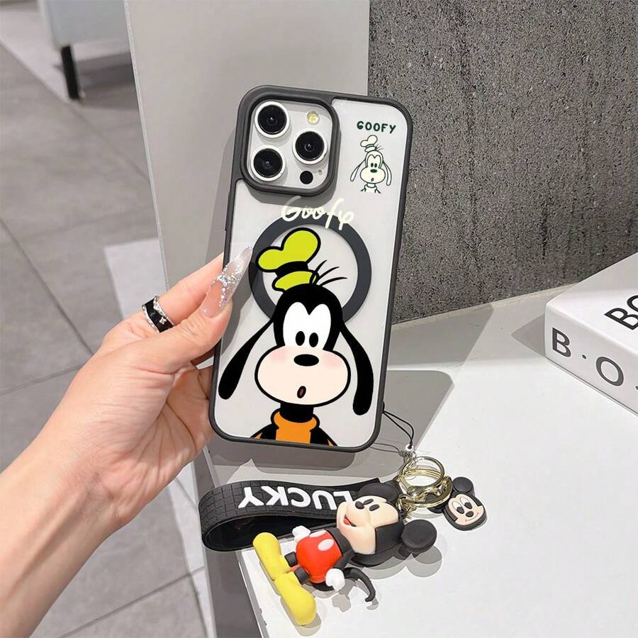 This Disney Mickey Mouse Pattern Lanyard Phone Case Features A Strong Magnetic Closure And Full Coverage Of Acrylic And TPU Material. It's Shockproof, Lightweight, And Suitable For IPhone17/16/11/13/15/15 Plus/15 Pro/15 Pro Max/12/14 Pro Max/11 Pro Max/12 Pro/12 Pro Max/13. It's A Popular Birthday Gift, Business Gift, Durable, Stain-Resistant, And Fingerprint-Resistant New Phone Case For Men And Women. It Also Includes A Mickey Mouse Phone Case And Mickey Mouse Doll Bracelet. Compatible With SamsungGalaxy S20, S21, S22, S23, And S24 Series. It's The Perfect Gift For Friends And Family. This Stylish Phone Case Is Fun, Lightweight, And Durable. IPhone17 Pro Max Phone Case, Minnie Phone Case. - màu đen - Xem 1