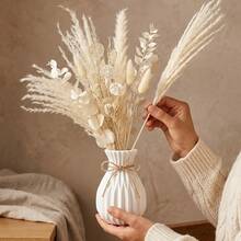 1pc Modern Minimalist Boho Aesthetic Decorative Shatterproof Lightweight Waterproof Matte Finish Unbreakable Premium Plastic Flower Vase - A - View 2