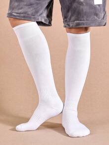 Chaussettes de football unies pour hommes, chaussettes de sport pour la gym - Blanc - Voir 8
