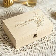 Personalisierte Braut-Hochzeits-Erinnerungsbox mit Deckel, anpassbarer Text, gravierte "Mr And Mrs" Holz-Erinnerungsbox zur Aufbewahrung, geeignet als Braut-Dusche-Geschenk, Paar-Verlobungs-Geschenk, Bräutigam- und Braut-Hochzeits-Geschenk, personalisierte Hochzeits-Erinnerungsbox, Paar-personalisierte gravierte Holz-Erinnerungsbox, Jahrestags-Geschenk für sie, Holz-Schmuckbox, personalisierte Hochzeits-Erinnerungsbox - Verschiedenfarbig - Übersicht 18