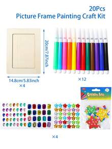 20pcs Wooden DIY Photo Frames, Wooden Crafts, Home Art Projects, Children's Doodle Photo Frame Decor, Creative Painting DIY Handicrafts, Birthday Party Table Decor, Holiday Party Decor, Cabinet Display, Room Decor, Home Decor, Birthday Gifts, Party Favor Bag Fillers, Party Favors - DIY Photo Album - View 10