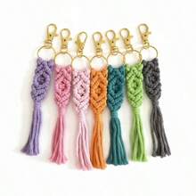 7pcs Handmade Tassel Keychain Keyrings, Classic Style Suitable For Car Keys And Bag Decoration, Great Gift For Girlfriend, Graduation - View 7