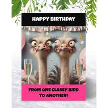 1pc Elegant Bird Pattern Greeting Card - Funny Birthday Card, Suitable For Women. Comes With Envelope, Best Wishes Card Gift For Girlfriend, Wife, Mother, Grandmother, Sister. - A - View 2