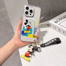 This Disney Mickey Mouse Pattern Lanyard Phone Case Features A Strong Magnetic Closure And Full Coverage Of Acrylic And TPU Material. It's Shockproof, Lightweight, And Suitable For IPhone17/16/11/13/15/15 Plus/15 Pro/15 Pro Max/12/14 Pro Max/11 Pro Max/12 Pro/12 Pro Max/13. It's A Popular Birthday Gift, Business Gift, Durable, Stain-Resistant, And Fingerprint-Resistant New Phone Case For Men And Women. It Also Includes A Mickey Mouse Phone Case And Mickey Mouse Doll Bracelet. Compatible With SamsungGalaxy S20, S21, S22, S23, And S24 Series. It's The Perfect Gift For Friends And Family. This Stylish Phone Case Is Fun, Lightweight, And Durable. IPhone17 Pro Max Phone Case, Minnie Phone Case. - màu đen - Xem 7