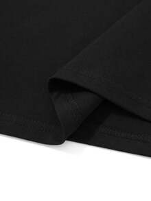 Camiseta para hombre 100% algodón 180g, cuello redondo, estampado de letras de Nueva York, mangas cortas transpirables, ajuste regular, ideal para ropa casual y actividades al aire libre, resistente y lavable a máquina - Negro - Ver 4