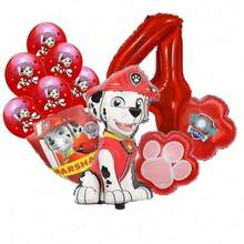Paw Patrol Theme Birthday Balloon Set, Firefighter Puppy Theme Party Decorations, 32 Inch Red Number 1-8 Foil Balloons, Paw Print Round Latex Balloon Set, Cartoon Rescue Puppy Theme Birthday Party Supplies Suitable For 1-8 Years Old Children - Cartoon Dog Balloon - View 15