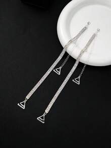 Dây áo ngực đính đá lấp lánh màu bạc sang trọng, dây đeo vai thay thế sáng bóng phù hợp với áo không dây, váy hở vai mùa hè, phụ kiện thời trang, dây áo ngực trang sức gợi cảm với khóa kim loại điều chỉnh được, trang trí cho tiệc tùng và câu lạc bộ. - Nhiều màu - Xem 4