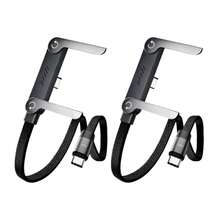 2pcs/1pc 240W Fast Charging Data Cable With Phone Holder, 90° Angled Plug, 360° Rotation, Multi-Angle Adjustment, Braided Cable, Suitable For IPhone 17 And Gaming Phones; 240W Holder Charging Cable For IPhone 17, Tablets And Fast Gaming Charging - Black - View 11