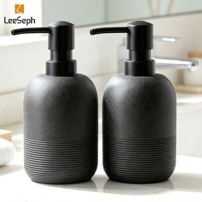 2 piezas de 350ml/11oz Dispensadores de jabón de mano recargables, adecuados para encimeras de baño y fregaderos de cocina, se pueden llenar con champú y acondicionador, aplicables para baño, cocina y hotel