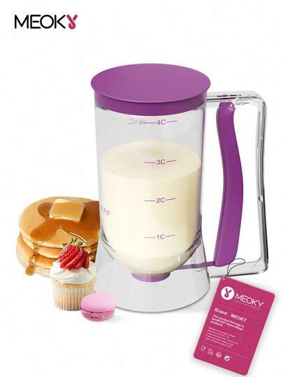 Dụng cụ rót bột bánh kếp có vạch chia định lượng, dụng cụ làm bánh giúp kiểm soát chính xác lượng bột làm bánh kếp, bánh cupcake, bánh waffle và bánh ngọt, dụng cụ đong định lượng trong nhà bếp.
