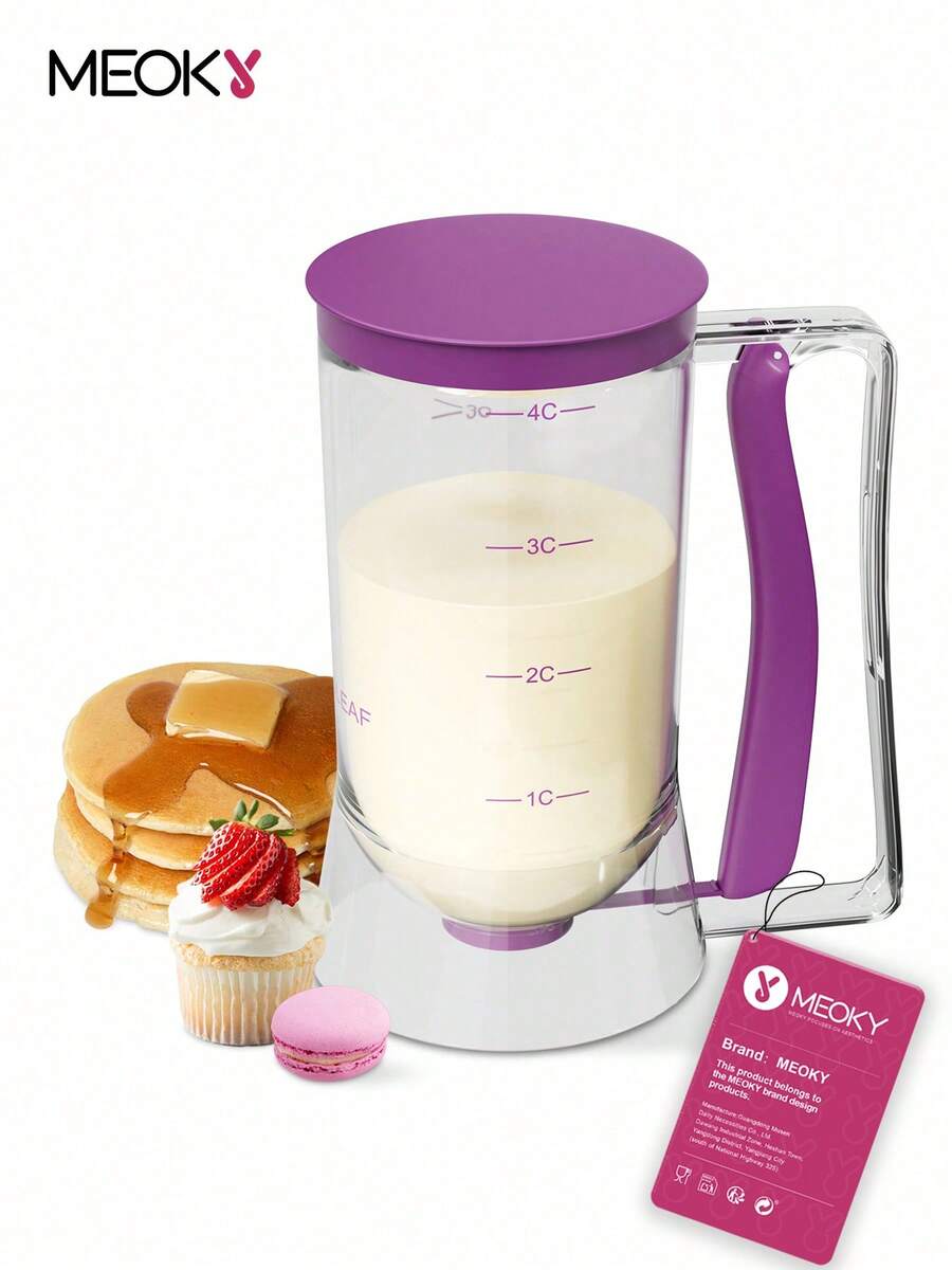 Pancake Batter Dispenser With Measurement Markings, Baking Tool For Precise Portion Control Of Pancakes, Cupcakes, Waffles And Cakes, Kitchen Measuring Dispenser